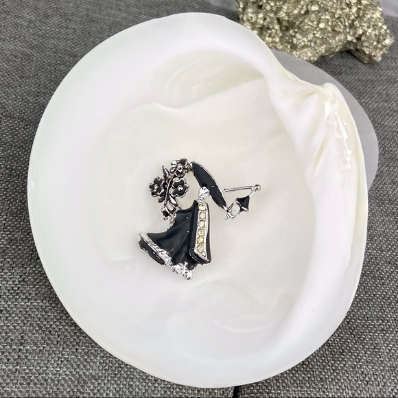 VINTAGE Mourning Pin Death Remember Honoring Brooch - Picture 3 of 5